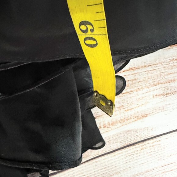 Ieena for Mac Duggal Black Evening Gown Dress Size 0 Long Formal Tulle V-Neck - Picture 9 of 11